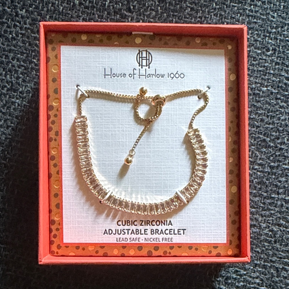 House of Harlow 1960 Gold CZ Slider Bracelet